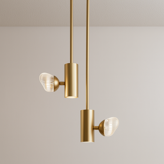 Luminária Pendente Moderno Minimalista Metal Dourado LED Turnstile