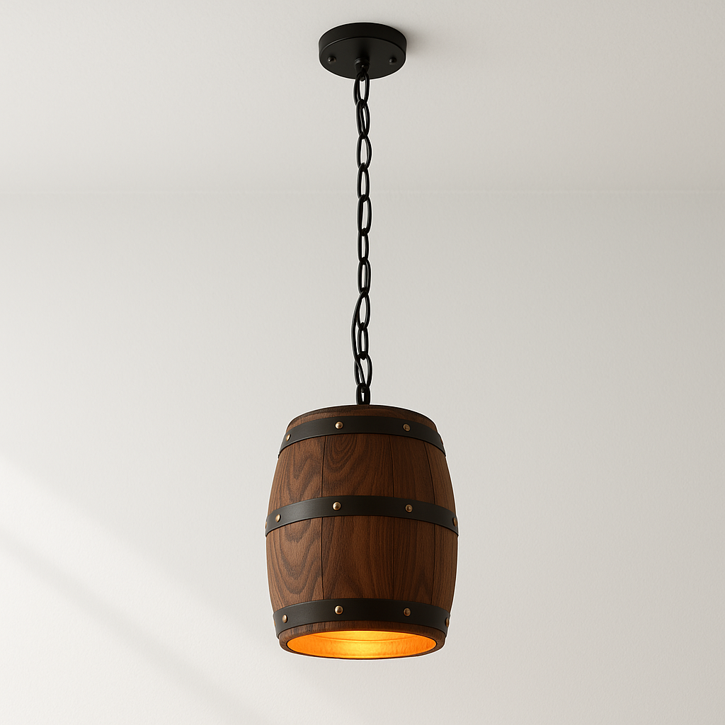 Luminária Pendente Moderna Minimalista Madeira Luff