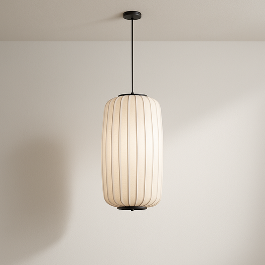 Luminária Pendente Moderna Minimalista Tecido Shells