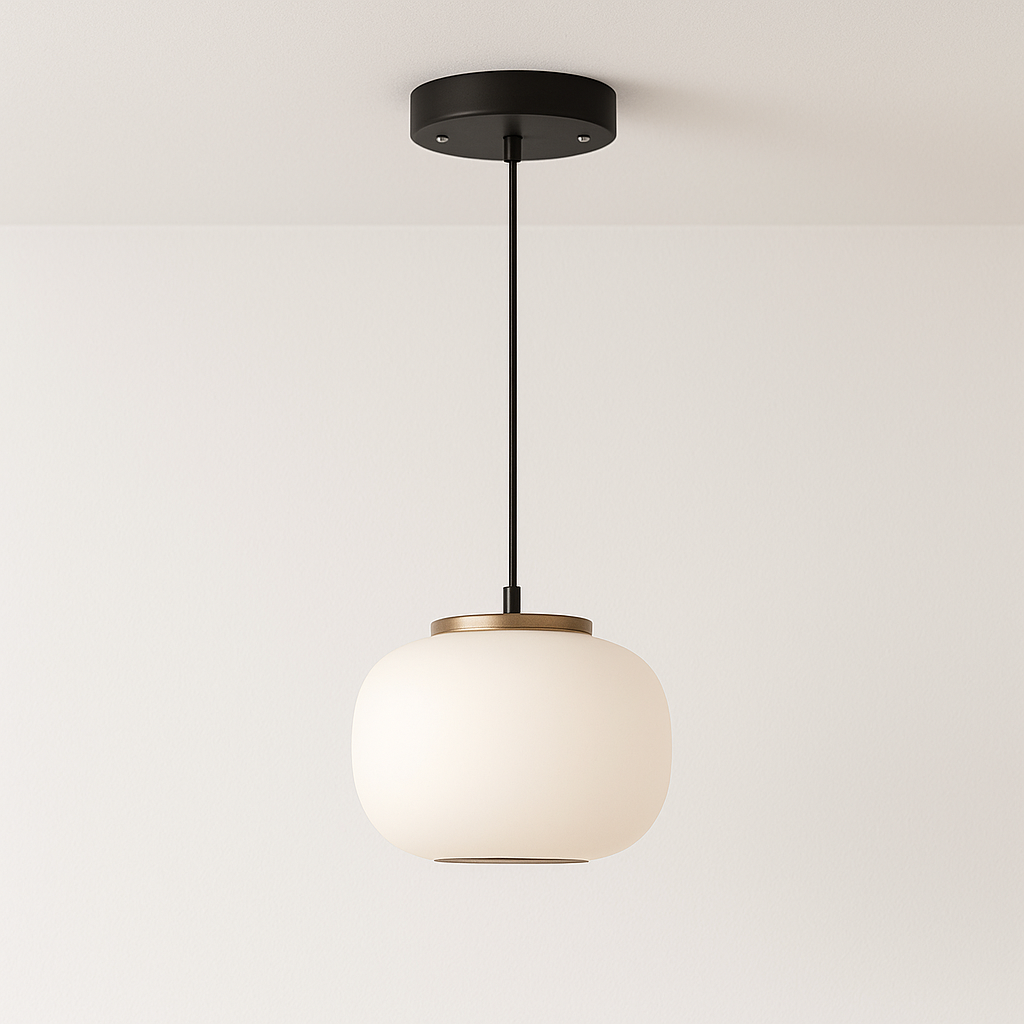 Luminária Pendente Moderna Minimalista LED Vidro Polia