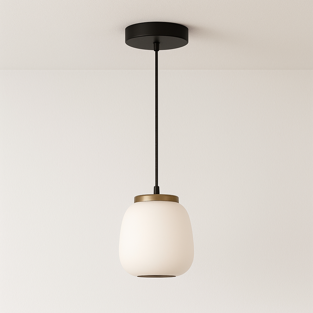 Luminária Pendente Moderna Minimalista LED Vidro Polia