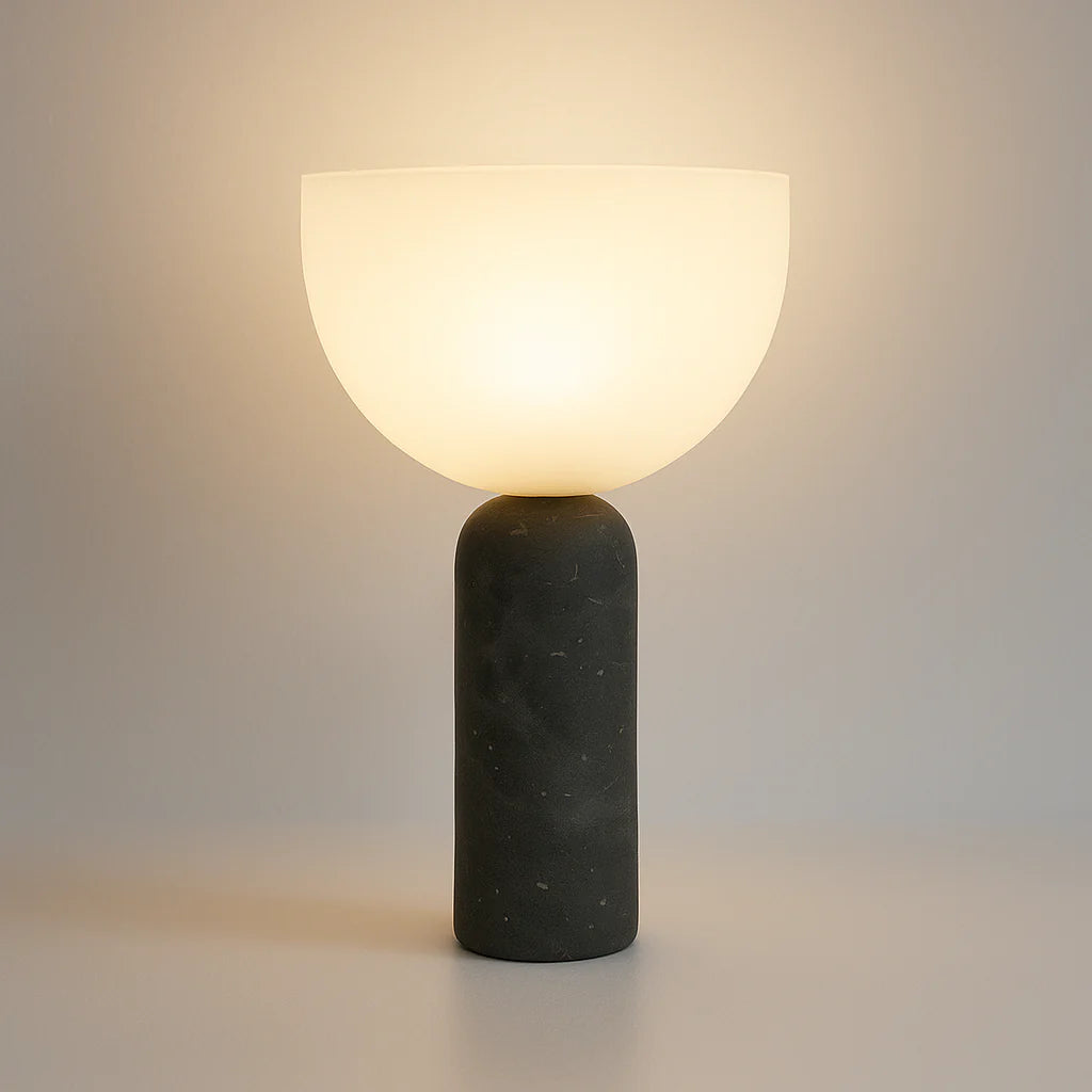 Luminária de Mesa Abajur Moderna Minimalista Mármore Vidro Maomá