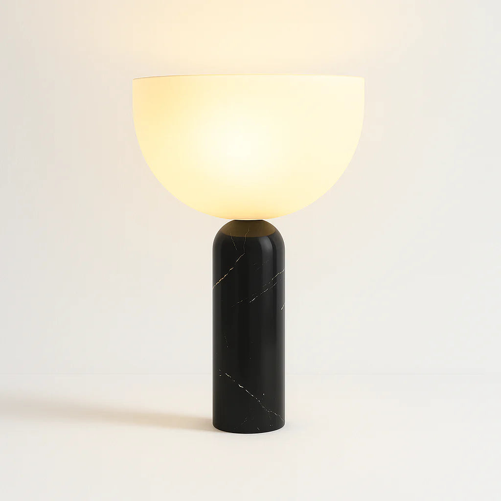Luminária de Mesa Abajur Moderna Minimalista Mármore Vidro Maomá