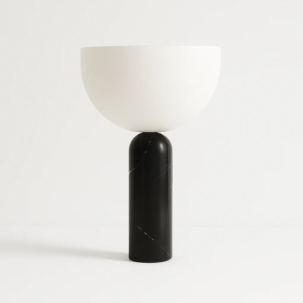 Luminária de Mesa Abajur Moderna Minimalista Mármore Vidro Maomá