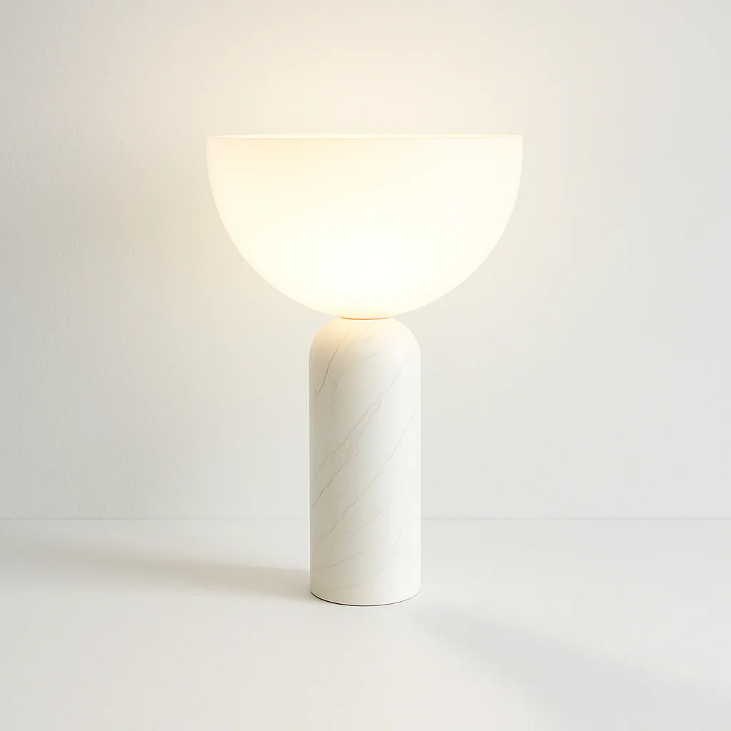 Luminária de Mesa Abajur Moderna Minimalista Mármore Vidro Maomá