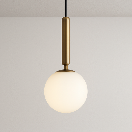 Luminária Pendente Moderno Minimalista Metal Bola Globo Vidro Aytone