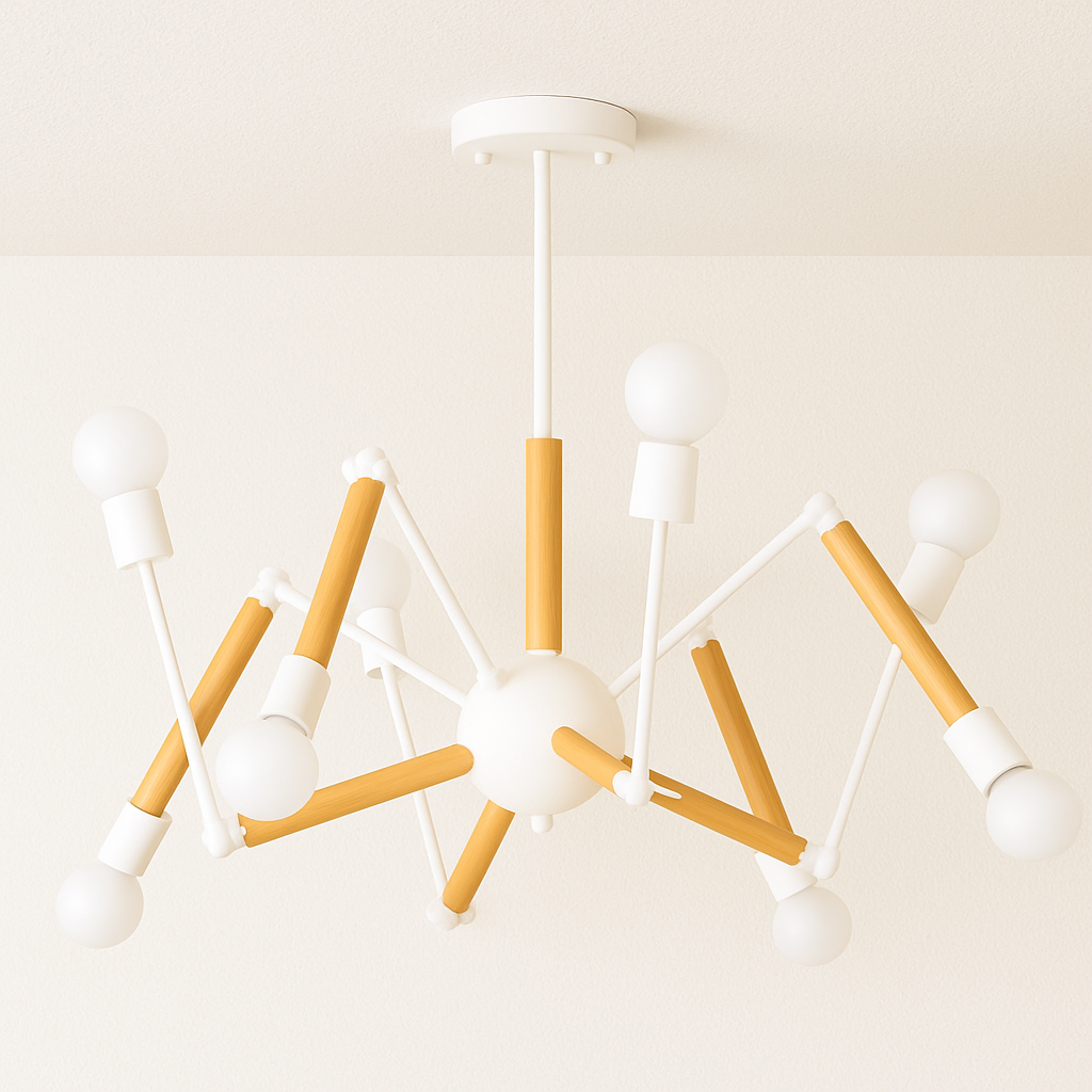 Luminária Plafon Moderno Minimalista Madeira Articulada Queer