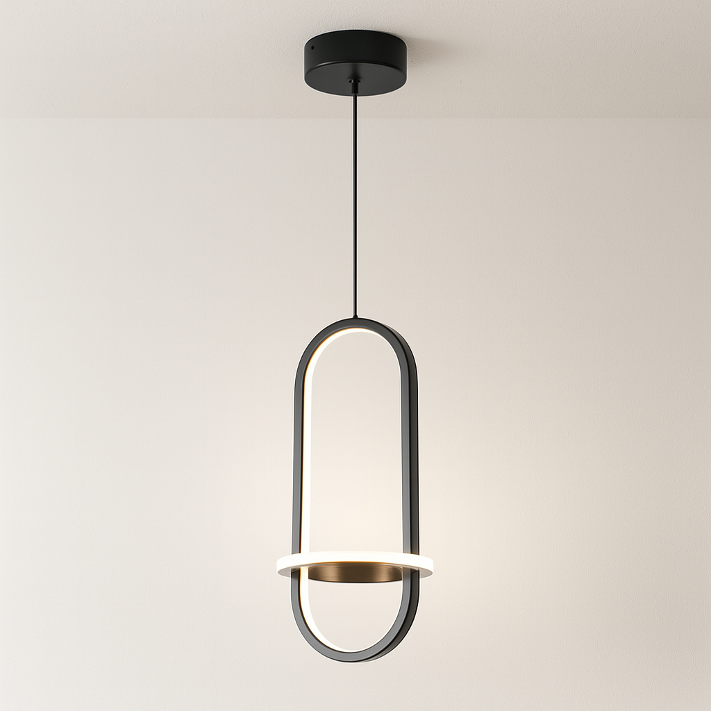 Luminária Pendente Moderna Minimalista Arco Metal LED Loop
