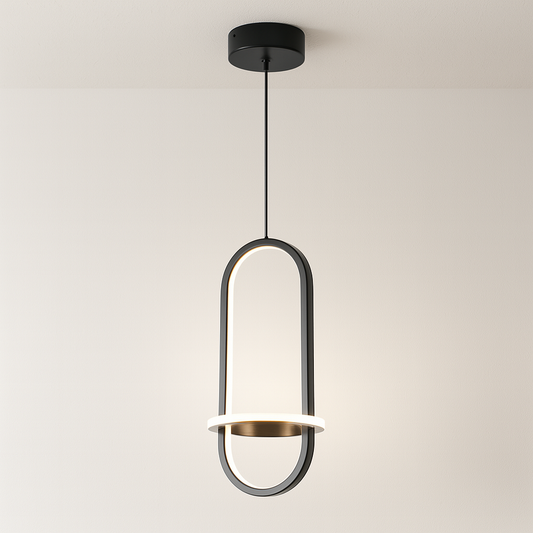 Luminária Pendente Moderna Minimalista Arco Metal LED Loop