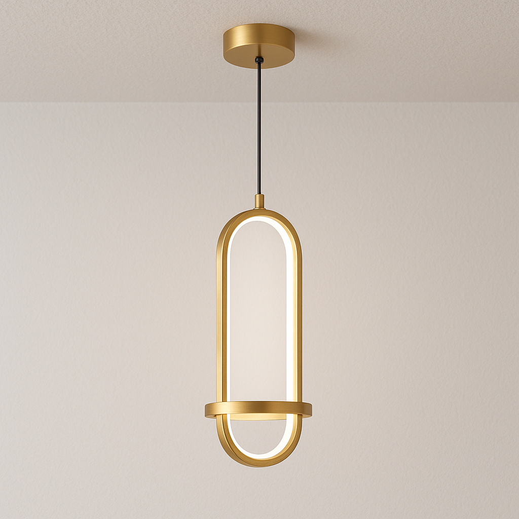 Luminária Pendente Moderna Minimalista Arco Metal LED Loop