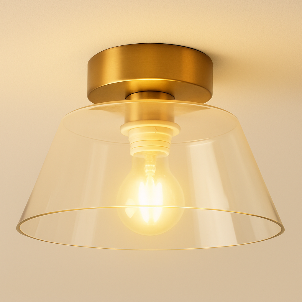 Luminária Plafon Moderna Minimalista Vidro Metal Opal