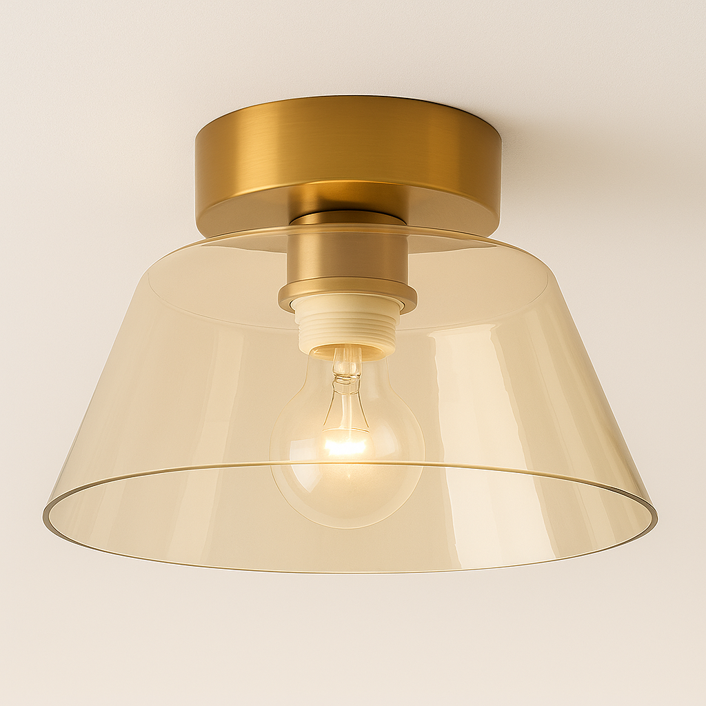 Luminária Plafon Moderna Minimalista Vidro Metal Opal