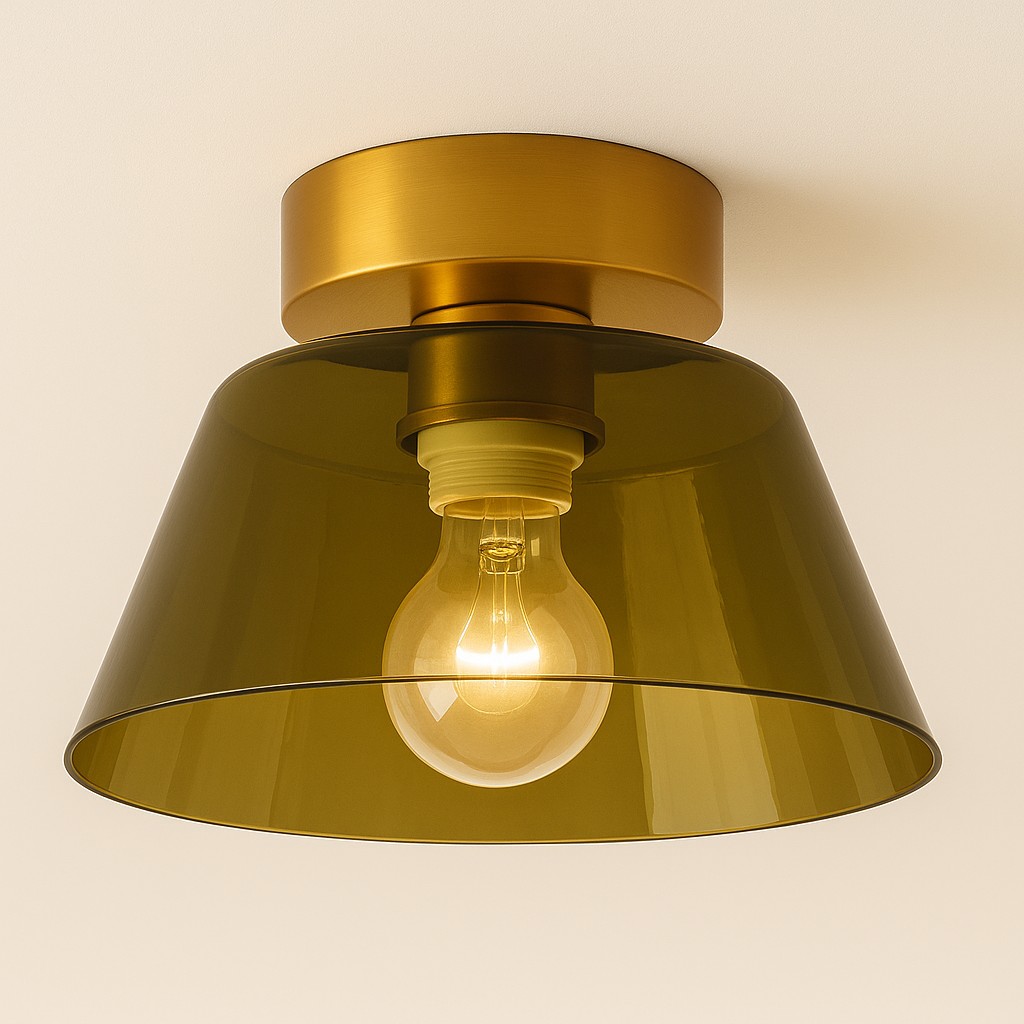 Luminária Plafon Moderna Minimalista Vidro Metal Opal