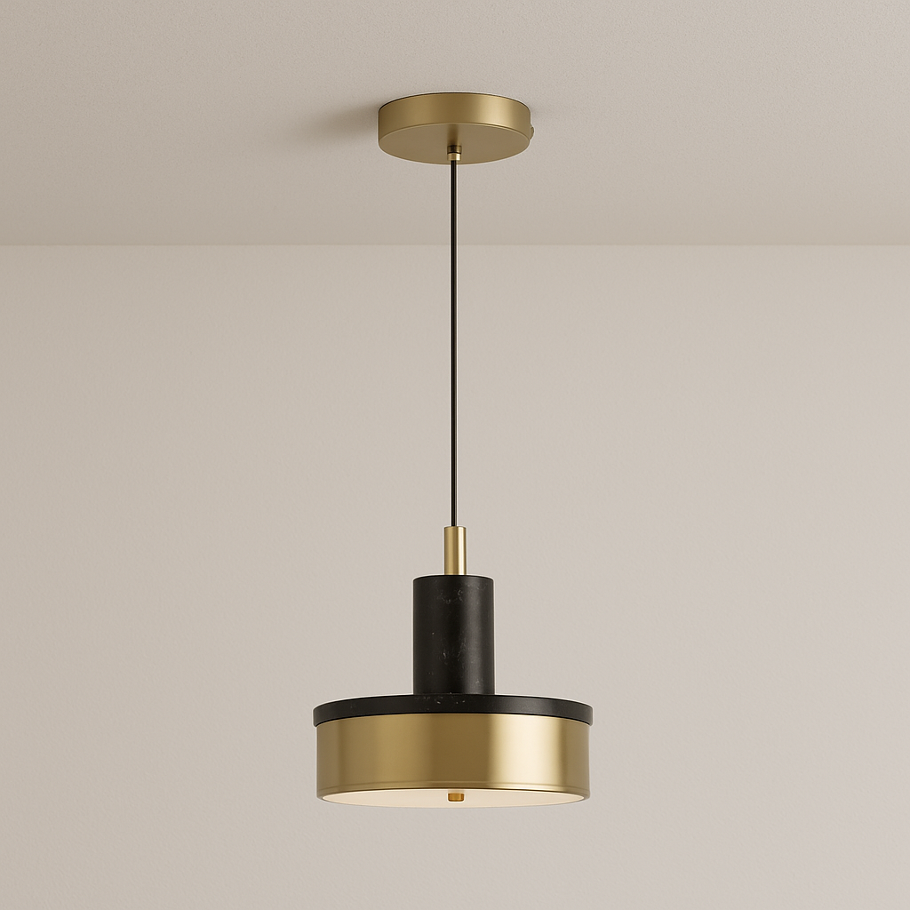Luminária Pendente Moderna Minimalista Metal Mármore Rayo