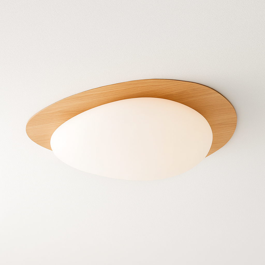 Luminária Plafon Moderna Minimalista LED Madeira Voggi