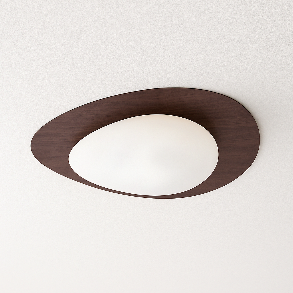 Luminária Plafon Moderna Minimalista LED Madeira Voggi
