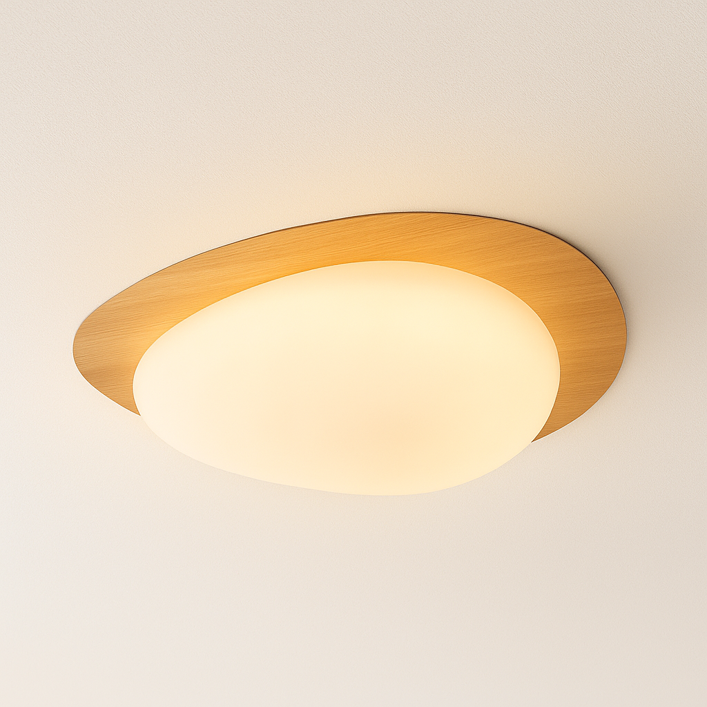Luminária Plafon Moderna Minimalista LED Madeira Voggi