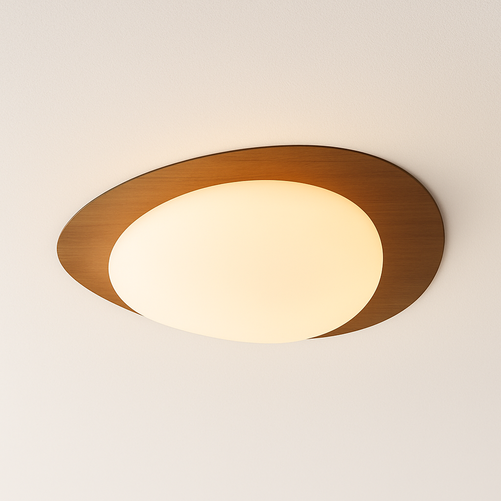 Luminária Plafon Moderna Minimalista LED Madeira Voggi