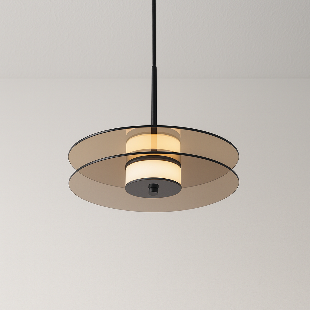 Luminária Pendente Moderno Minimalista Vidro Âmbar Juno