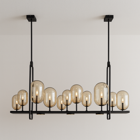 Luminária Pendente Moderno Minimalista Vidro Âmbar Glow