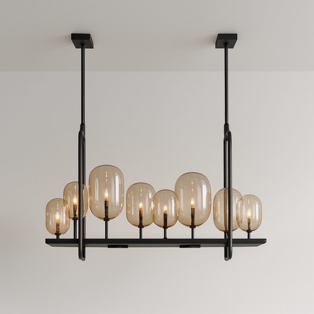 Luminária Pendente Moderno Minimalista Vidro Âmbar Glow