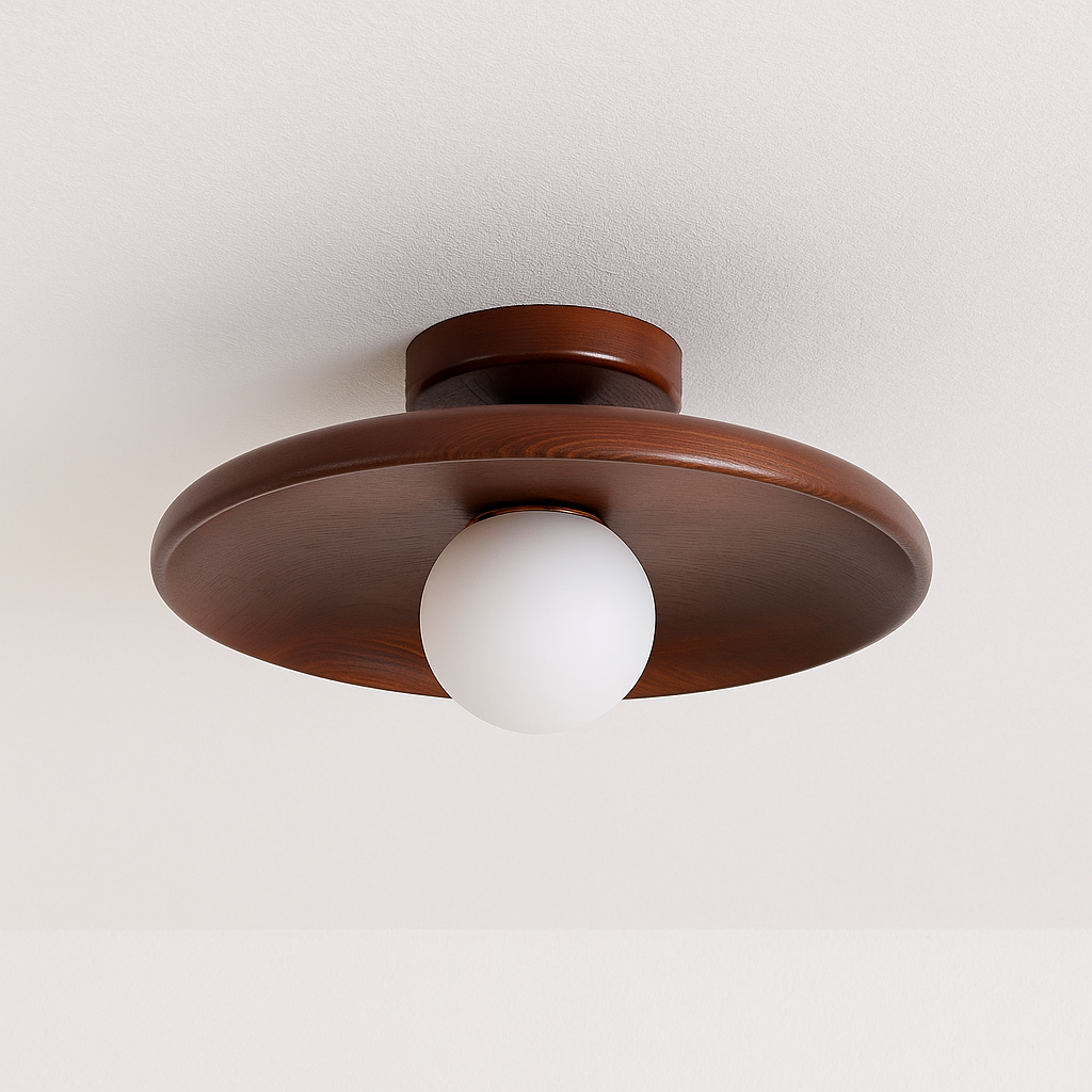 Luminária Plafon Moderna Minimalista Madeira Beam