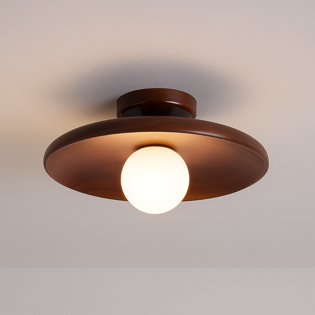 Luminária Plafon Moderna Minimalista Madeira Beam