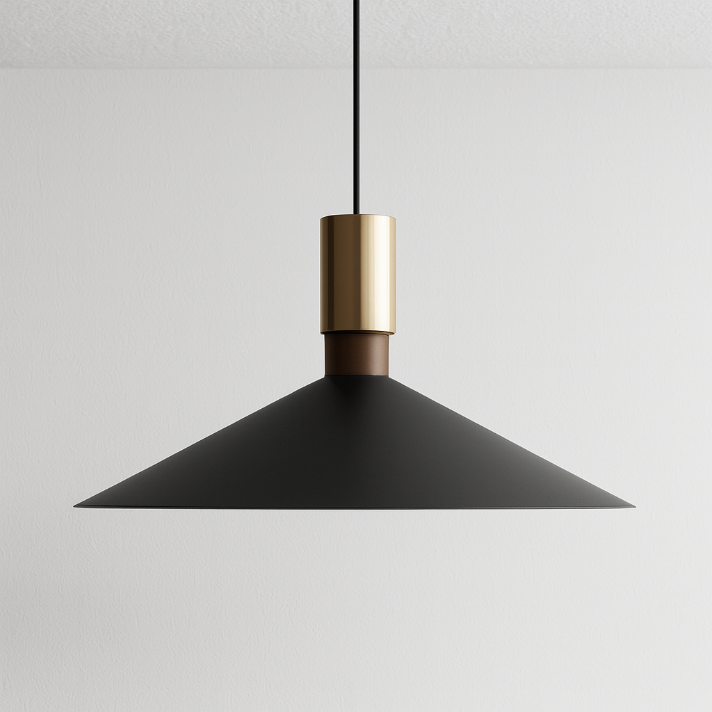 Luminária Pendente Moderno Minimalista Metal Madeira Japonês Zigu