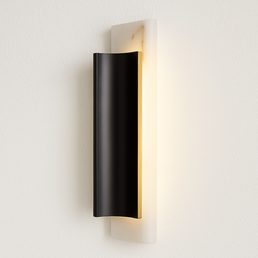 Luminária Arandela Moderna Minimalista LED Mármore Metal Erza
