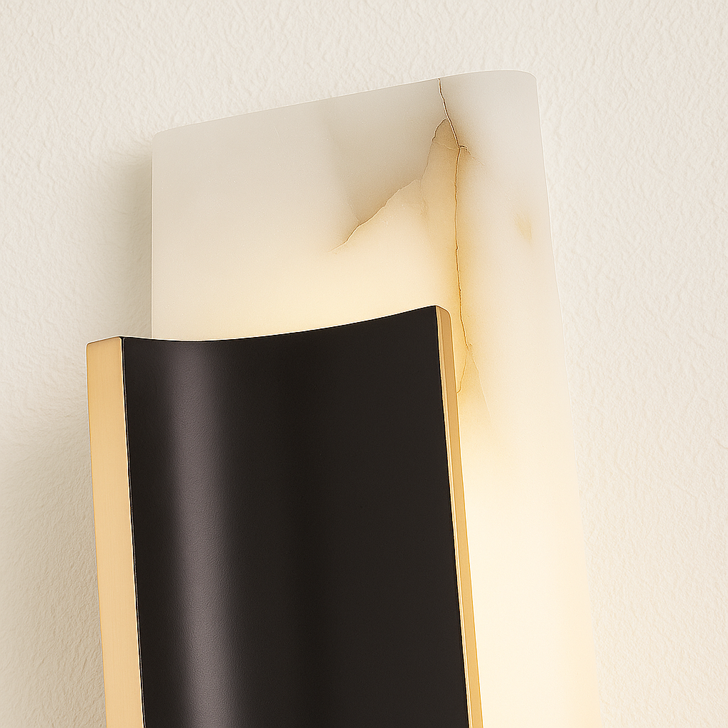 Luminária Arandela Moderna Minimalista LED Mármore Metal Erza