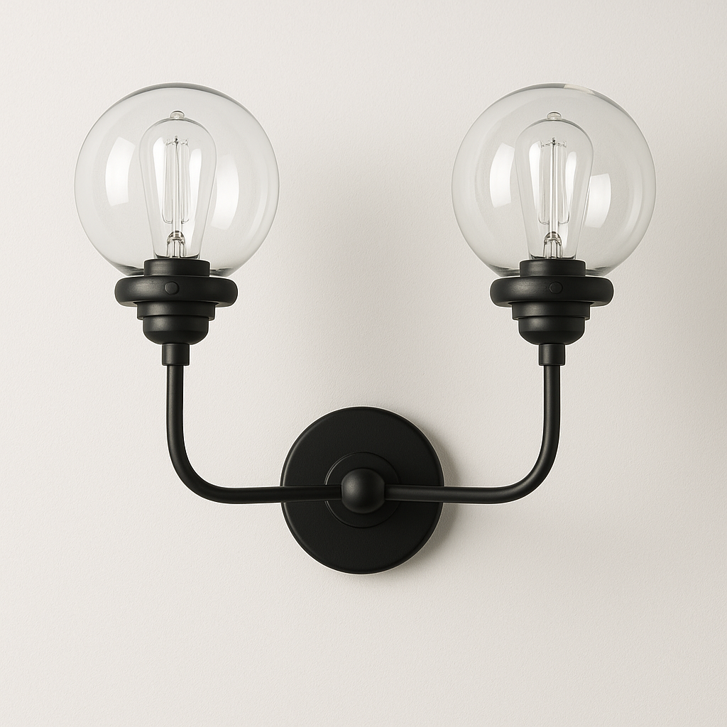 Luminária Arandela Minimalista Metal Vidro Symme