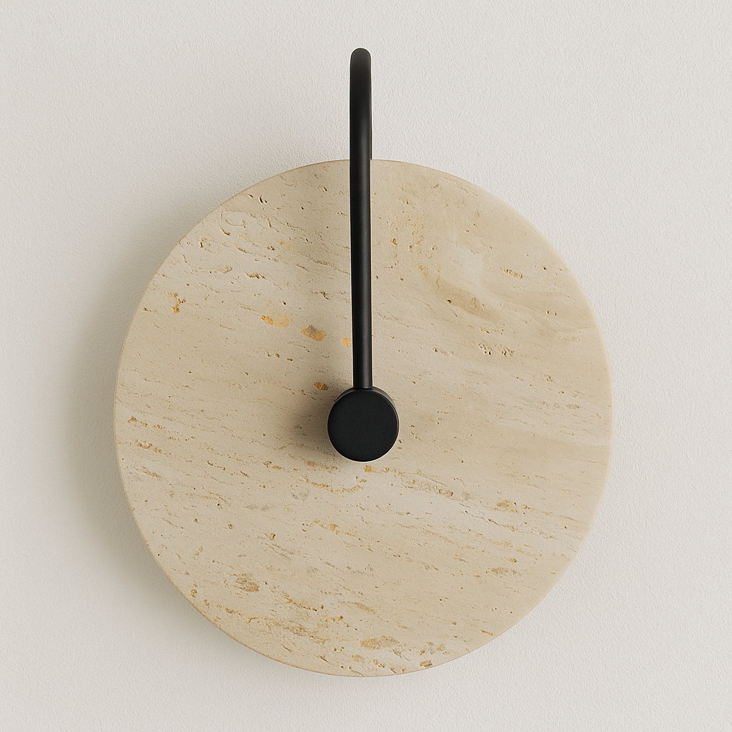 Luminária Arandela Moderna Minimalista LED Mármore Travertino Cavari