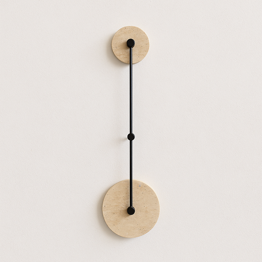 Luminária Arandela Moderna Minimalista Mármore Travertino Allun