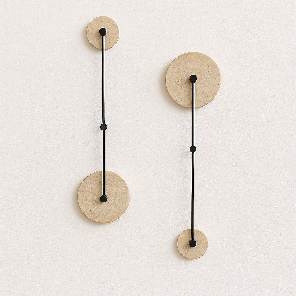 Luminária Arandela Moderna Minimalista Mármore Travertino Allun