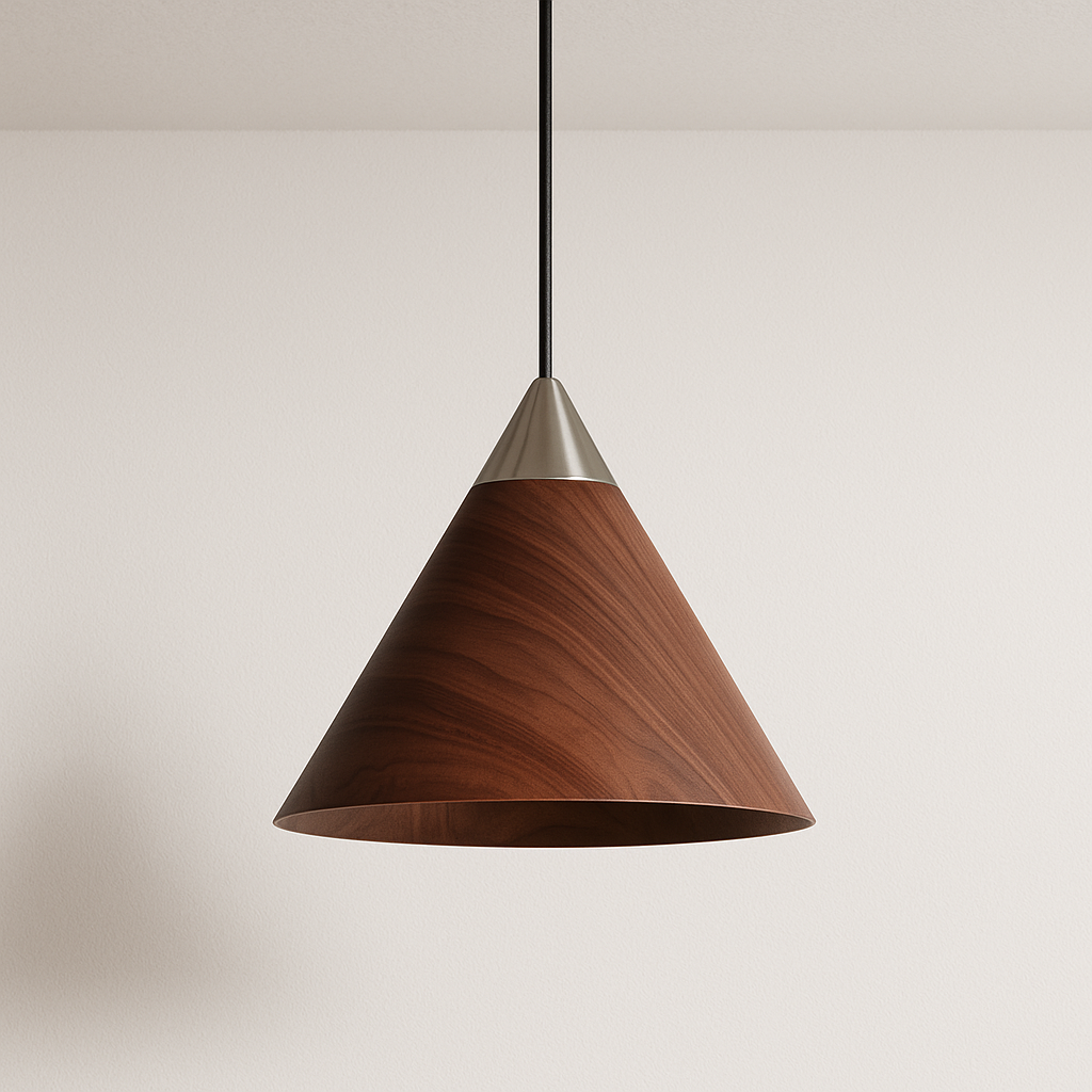 Luminária Pendente Moderna Minimalista Madeira Derack