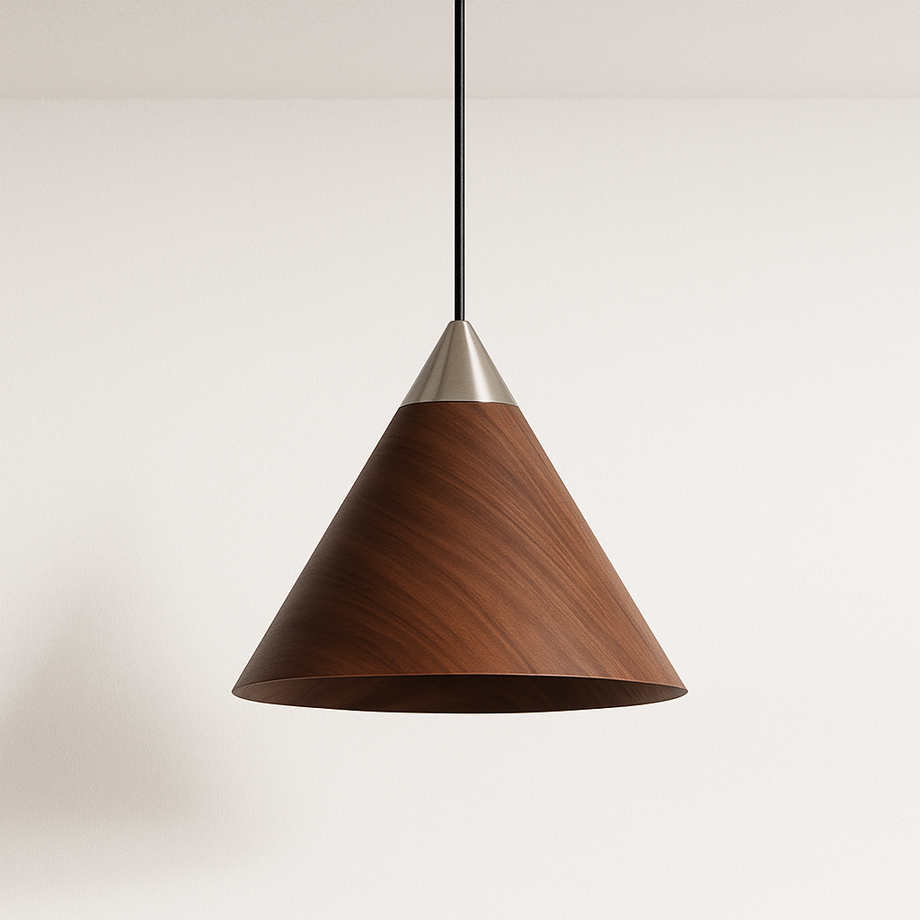 Luminária Pendente Moderna Minimalista Madeira Derack