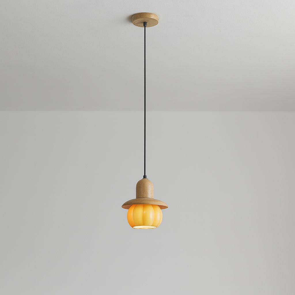 Luminária Pendente Moderna Minimalista Resina Madeira Metal Sisli