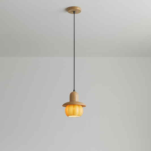 Luminária Pendente Moderna Minimalista Resina Madeira Metal Sisli