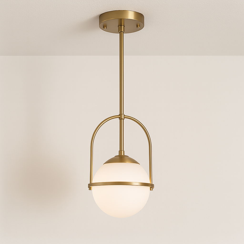 Luminária Pendente Moderna Minimalista Vidro Metal Haloé