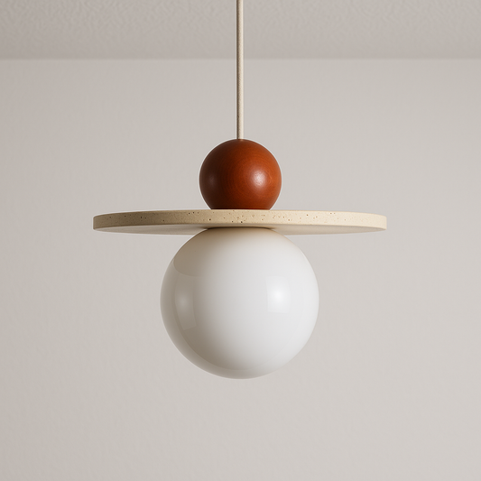 Luminária Pendente Moderna Minimalista Mármore Travertino Cantilo