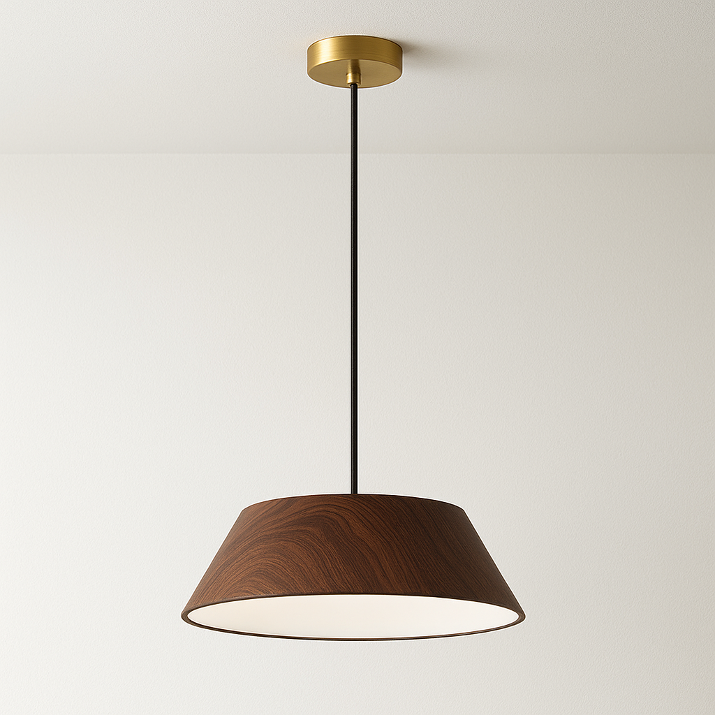 Luminária Pendente Moderna Minimalista LED Madeira Gerhard
