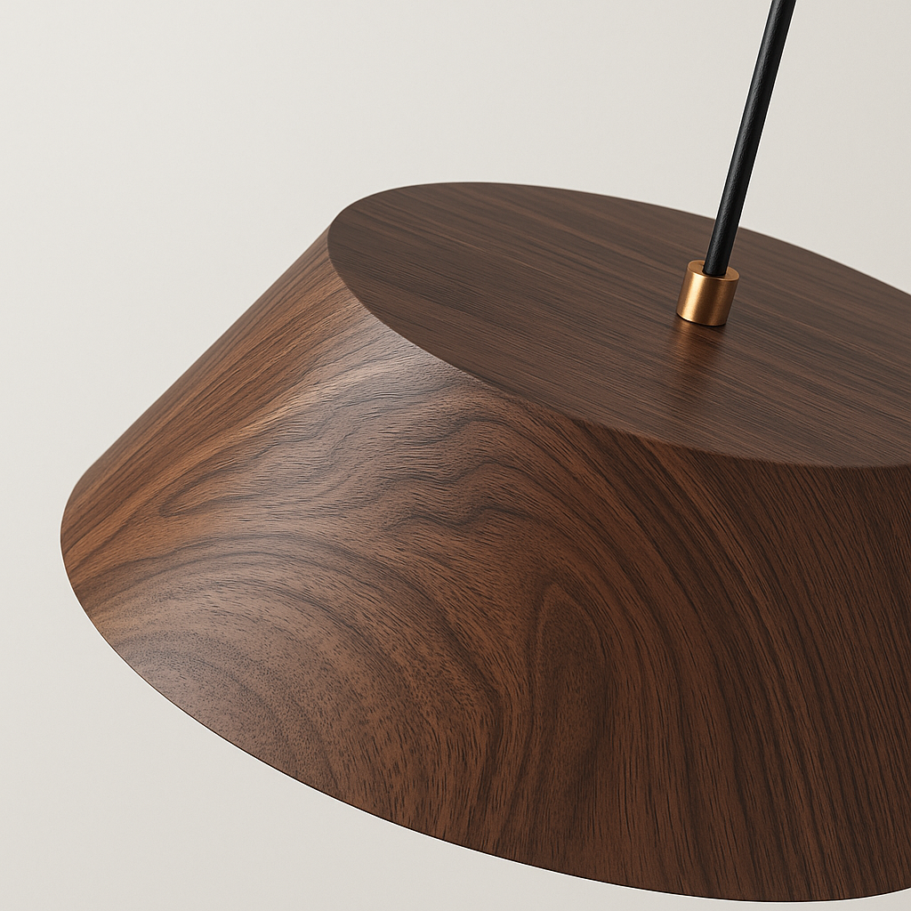 Luminária Pendente Moderna Minimalista LED Madeira Gerhard