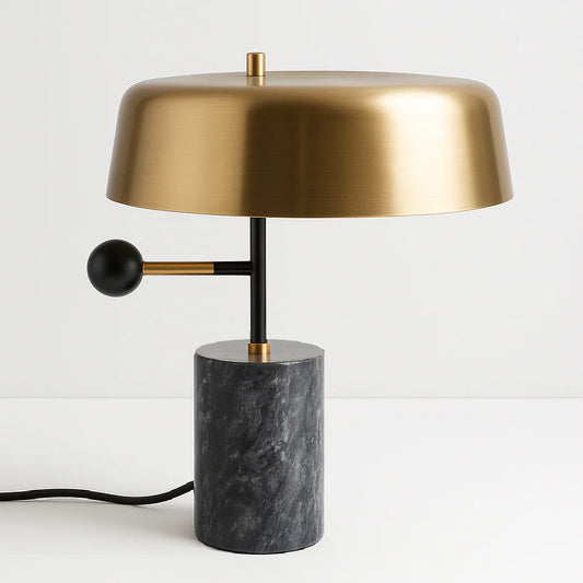 Luminária de Mesa Moderna Minimalista Metal Mármore Matte