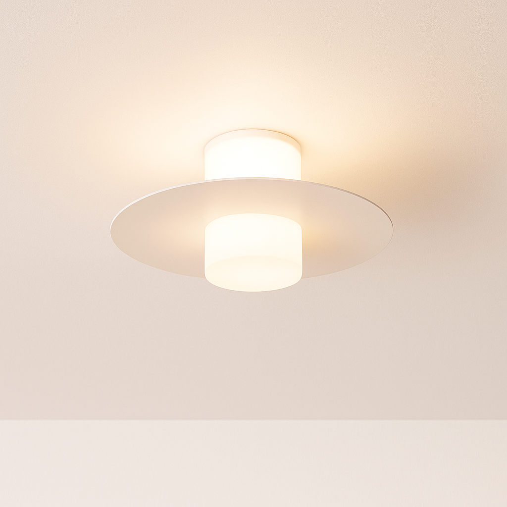 Luminária Plafon Moderna Minimalista LED Metal Vidro Hyllie