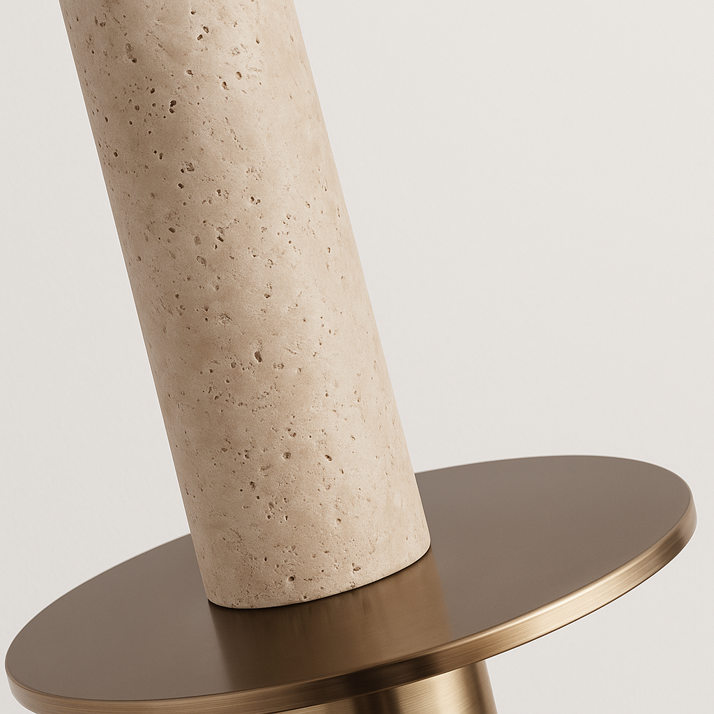 Luminária Pendente Moderna Minimalista Mármore Travertino Piemont