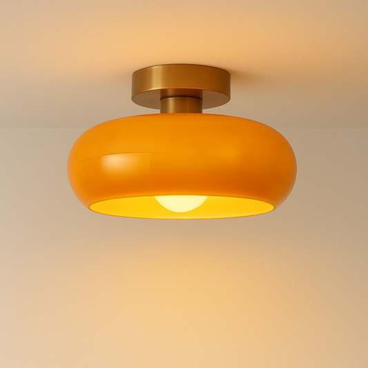 Luminária Plafon Moderna Minimalista Vidro Riflesso