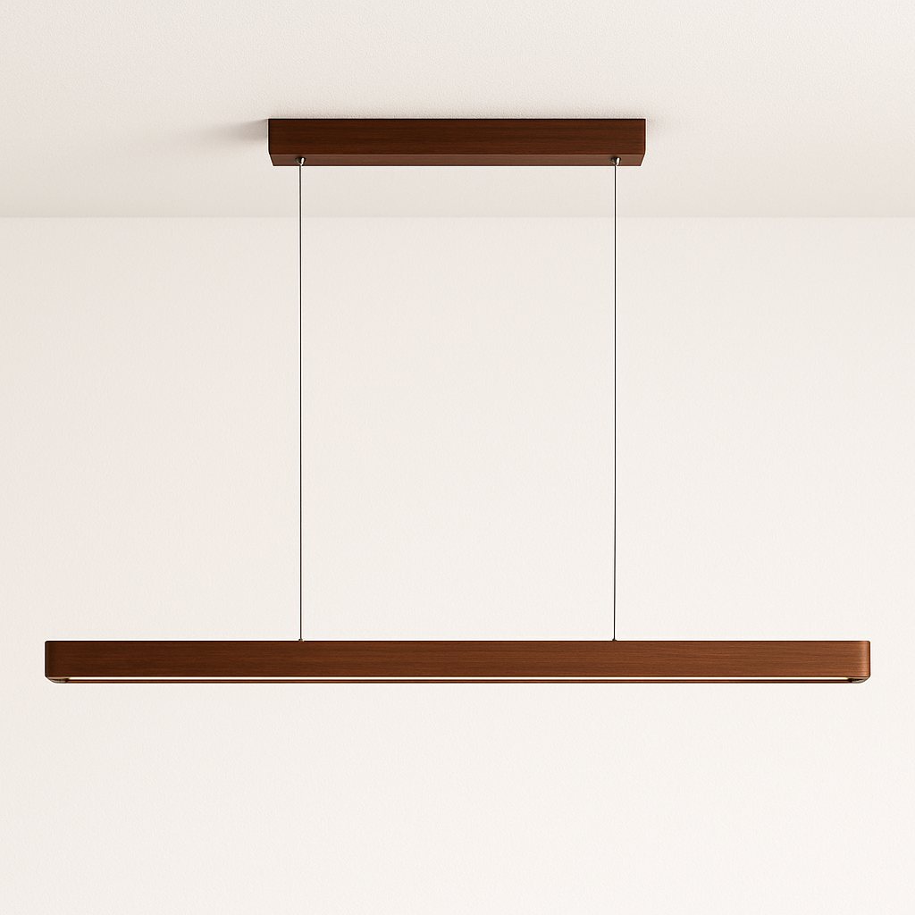 Luminária Pendente Moderna Minimalista LED Madeira Falcari