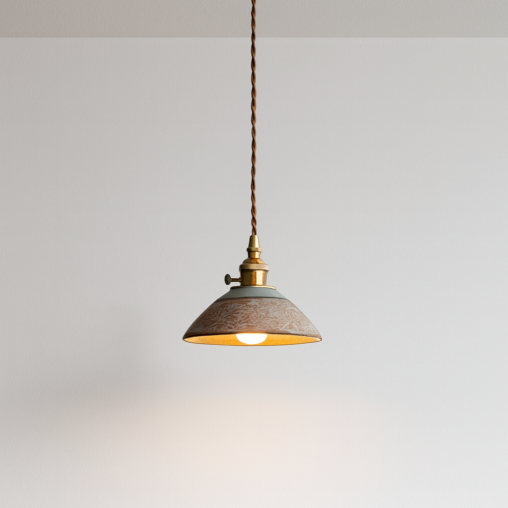 Luminária Pendente Moderna Minimalista Cerâmica Metal Deva
