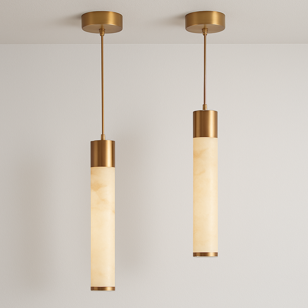 Luminária Pendente Moderna Minimalista LED Mármore Metal Ninvas