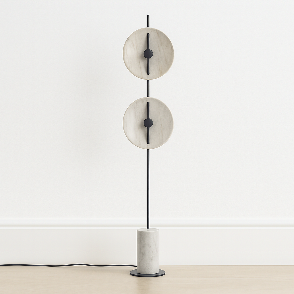 Luminária de Piso Coluna Moderna Minimalista Mármore Pier